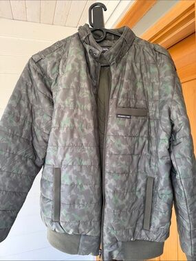 Members Only Green Camo Quilted Puffer Jacket